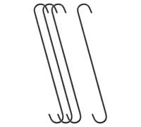 sourcing map S Colgantes Ganchos, 16 Pulgadas/400mm Extra Largo Acero Colgador, Interior Exterior Usos para Jardín, Baño, Ropero, Taller, Cocina, Negro, 4uds