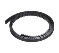 sourcing map S5M - Correa dentada de extremo abierto, 10 mm de ancho x 1 metro de largo, 5 mm de longitud de paso, cables de acero en el interior de la correa síncrona, color negro