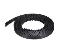 sourcing map S5M - Correa dentada de extremo abierto, 10 mm de ancho x 2 m de largo, 5 mm de longitud de paso, cables de acero en el interior de la correa síncrona, color negro