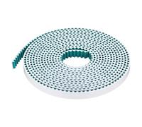 sourcing map S5M - Correa dentada de extremo abierto, 10 mm de ancho x 4 metros de largo, 5 mm de longitud de paso, cables de acero en el interior de la correa síncrona y envueltos con tela verde