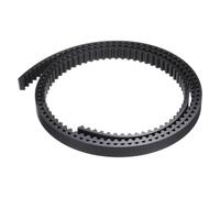 sourcing map S5M - Correa dentada de extremo abierto, 12 mm de ancho x 1 metro de largo, 5 mm de longitud de paso, cables de acero en el interior de la correa síncrona, color negro