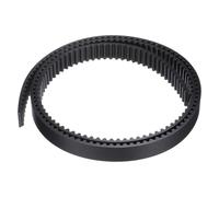 sourcing map S5M - Correa dentada de extremo abierto, 15 mm de ancho x 1 metro de largo, 5 mm de longitud de paso, cables de acero en el interior de la correa síncrona, color negro