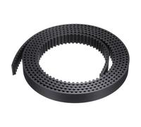 sourcing map S5M - Correa dentada de extremo abierto, 15 mm de ancho x 2 m de largo, 5 mm de longitud de paso, cables de acero en el interior de la correa síncrona, color negro