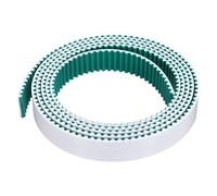 sourcing map S5M - Correa dentada de extremo abierto, 20 mm de ancho x 2 m de largo, 5 mm de longitud de paso, cables de acero en el interior de la correa síncrona y envueltos con tela verde debajo