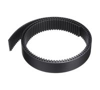 sourcing map S5M - Correa dentada de extremo abierto, 25 mm de ancho x 1 metro de largo, 5 mm de longitud de paso, cables de acero en el interior de la correa síncrona, color negro