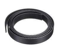 sourcing map S5M - Correa dentada de extremo abierto, 25 mm de ancho x 2 m de largo, 5 mm de longitud de paso, cables de acero en el interior de la correa síncrona, color negro