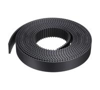 sourcing map S5M - Correa dentada de extremo abierto, 25 mm de ancho x 4 metros de largo, 5 mm de longitud de paso, cables de acero en el interior de la correa síncrona, color negro