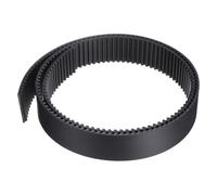 sourcing map S5M - Correa dentada de extremo abierto, 30 mm de ancho x 1 metro de largo, 5 mm de longitud de paso, cables de acero en el interior de la correa síncrona, color negro