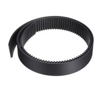 sourcing map S5M - Correa dentada de extremo abierto, 35 mm de ancho x 1 metro de largo, 5 mm de longitud de paso, cables de acero en el interior de la correa síncrona, color negro