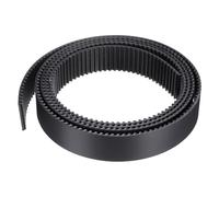 sourcing map S5M - Correa dentada de extremo abierto, 35 mm de ancho x 2 m de largo, 5 mm de longitud de paso, cables de acero en el interior de la correa síncrona, color negro