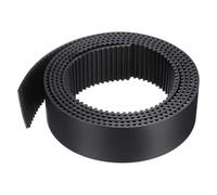 sourcing map S5M - Correa dentada de extremo abierto, 40 mm de ancho x 2 m de largo, 5 mm de longitud de paso, cables de acero en el interior de la correa síncrona, color negro