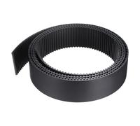 sourcing map S5M - Correa dentada de extremo abierto, 45 mm de ancho x 2 m de largo, 5 mm de longitud de paso, cables de acero en el interior de la correa síncrona, color negro