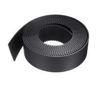 sourcing map S5M - Correa dentada de extremo abierto, 50 mm de ancho x 4 metros de largo, 5 mm de longitud de paso, cables de acero en el interior de la correa síncrona, color negro