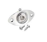 sourcing map Salida ovalada entrada Jack Plat Socket con tornillos para Strat Tele Style Piezas de guitarra eléctrica reemplazo cromo