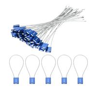 sourcing map Sellos de cable de seguridad de acero de 13 pulgadas, etiquetas numeradas desechables, sello a prueba de manipulaciones, autobloqueo, para camiones, remolques, contenedores, envío, azul,