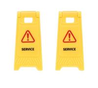 sourcing map Señal de advertencia en miniatura, señales de servicio, modelo de escena callejera de plástico, mini letrero de precaución para piso, perfecto para decoración de casa de muñecas, juego de