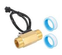 sourcing map Sensor de flujo de agua líquida con efecto Hall G3/4 pulgadas, medidor de flujo de agua de latón con cinta PTFE, efecto Hall para calentadores, tono latón, 1-30 l/min YF-B6 con detección