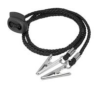 sourcing map Servilleta Cadena, 12.8" Poliéster Cuello Babero Soporte Cadena Sol Sombrero Correa Cordón Cordón con Ajustable Hebilla Clips para Fijación Soporte Tapa, Negro