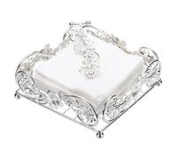 sourcing map Servilletero para mesa, dispensador de servilletas cuadrado plano de acero inoxidable retro chapado en hierro, soporte de hojas de vid con brazo pesado para cocina, restaurante, bar