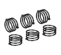 sourcing map Servilleteros Anillos, 6uds 38mm Interior Diámetro Metal Servilletas Hebillas para Mesa Decoraciones Comedor Vacaciones Fiesta Bricolaje, Negro