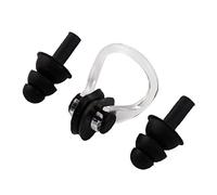 sourcing map Set De Tapón Protector De Pinza para Nariz Resistente Al Agua De Baño De Natación Subacuática Negro