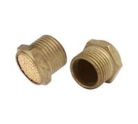 sourcing map Silenciador Bslm 03 3/8" Rosca Neumática De Cabeza Plana De Bronce SInterizado 2Pcs