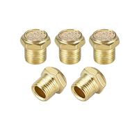sourcing map Silenciador Escape Bronce Sinterizado G - Silenciador Control Flujo Cuerpo Plano Latón, Controlador Velocidad Flujo Aire Neumático 5 uds G1 / 8 "