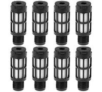 sourcing map Silenciador neumático de plástico Silenciador de línea de aire de escape 1/4 PT Negro, 8 piezas