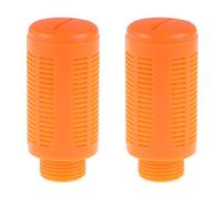 sourcing map Silenciador neumático de plástico Silenciador de línea de aire de escape 3/8 PT Naranja, 2 piezas