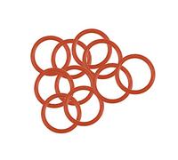 sourcing map Silicona Anillo Tórico, 10mm Diámetro Externo, 8mm Diámetro Interno, 1mm Ancho, VMQ Sellado Anillos Junta, Rojo, Paquete 10