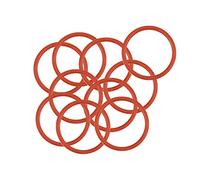 sourcing map Silicona Anillo Tórico, 12mm Diámetro Externo, 10mm Diámetro Interno, 1mm Ancho, VMQ Sellado Anillos Junta, Rojo, Paquete 10