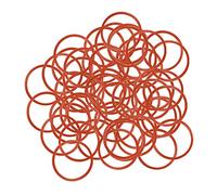 sourcing map Silicona Anillo Tórico, 25mm Diámetro Externo, 22mm Diámetro Interno, 1.5mm Ancho, VMQ Sellado Anillos Junta, Rojo, Paquete 50