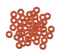 sourcing map Silicona Anillo Tórico, 5mm Diámetro Externo, 2mm Diámetro Interno, 1.5mm Ancho, VMQ Sellado Anillos Junta, Rojo, Paquete 50