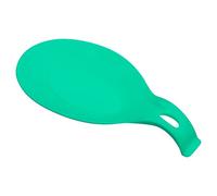 sourcing map Silicona Cuchara Descanso, 9.25" x 4.72" Calor Resistente Cocina Utensilio Soporte Espátula Cucharón Descanso para Mostrador Estufa Tapa, Verde 1uds