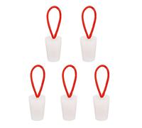 sourcing map Silicona Goma Cónico Tapón 14mm a 19mm Sólidos Tapón con Manija para Prueba Tubos, Agua Tubería, Drenaje Agujero, Blanco 5uds