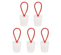 sourcing map Silicona Goma Cónico Tapón 17mm a 23mm Sólidos Tapón con Mango para Prueba Tubos, Agua Tubería, Drenaje Agujero, Blanco 5uds