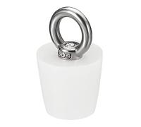 sourcing map Silicona Goma Cónico Tapón 22mm a 29mm Sólidos Tapón con Anillo para Prueba Tubos, Agua Tubería, Drenaje Agujero, Blanco 2uds