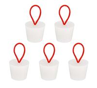 sourcing map Silicona Goma Cónico Tapón 25mm a 33mm Sólidos Tapón con Mango para Prueba Tubos, Agua Tubería, Drenaje Agujero, Blanco 5uds