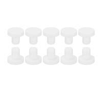 sourcing map Silicona Goma Sólido Tapón Suave Flexible Tapón para 6,5-7mm Agujero Blanco 15uds