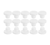 sourcing map Silicona Goma Sólido Tapón Suave Flexible Tapón para 9-10mm Agujero Blanco 15uds