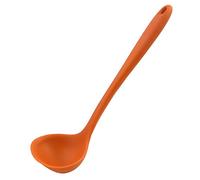 sourcing map Silicona Sopa Cucharón Cuchara 8.5 Pulgadas Calor Resistencia Hasta 450°F Una Pieza Diseño Restaurante Cocinar Cocina Utensilio para Servir Sopa Naranja