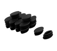 sourcing map Silla De La Tabla Pies De La Pierna Tubo De Plástico Ovalada Inserción del Tubo Negro 20 X 40 mm 20 Piezas