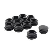 sourcing map Silla De Mesa De Plástico Tubo Redondo Tapa De Inserción De Tubo Tapón Negro 22mm Dia 12 Pcs