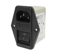 sourcing map Soldador Orejeta Terminales IEC 320 C14 EMI Filtro + Interruptores De Barco + Portafusibles