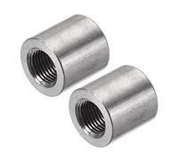 sourcing map Soldadura Acoplamiento 304 Inoxidable Acero 1/8 NPT Hembra Medio Roscado Soldable Tubo Combustible Tanque Tapón Montajes Conector 2 Piezas