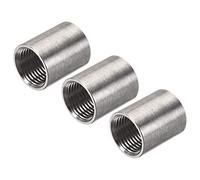 sourcing map Soldadura Acoplamiento 304 Inoxidable Acero 3mm Grosor 1/2 NPT Hembra Medio Roscado Soldable Tubo Combustible Tanque Tapón Montajes Conector 3 Piezas