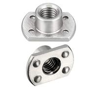 sourcing map Soldar Tuercas, M8 Lengüeta Base UNC Carbono Acero Máquina Tornillo 4 Saliente Plata 10 Piezas