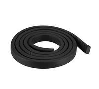 sourcing map Sólido Rectángulo Goma Sello Tira 10mm Wide 5mm Grosor, 1 Metro Largo Negro