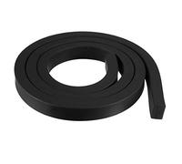 sourcing map Sólido Rectángulo Goma Sello Tira 15mm Wide 10mm Grosor, 1 Metro Largo Negro