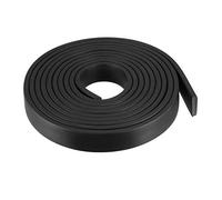sourcing map Sólido Rectángulo Goma Sello Tira 20mm Wide 5mm Grosor, 3 Metros Largo Negro